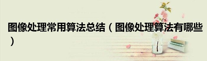 图像处理常用算法总结（图像处理算法有哪些）