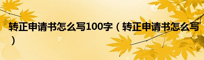 转正申请书怎么写100字（转正申请书怎么写）