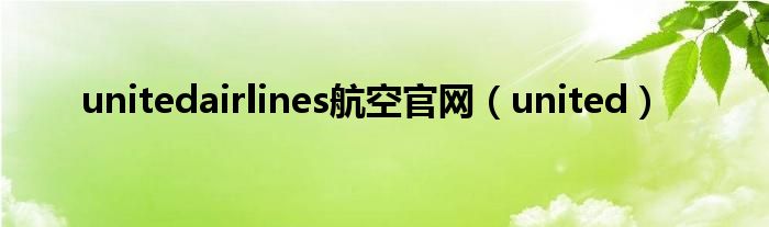 unitedairlines航空官网（united）