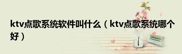 ktv点歌系统软件叫什么（ktv点歌系统哪个好）