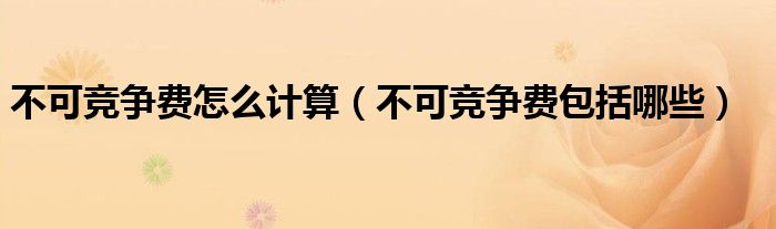 不可竞争费怎么计算（不可竞争费包括哪些）