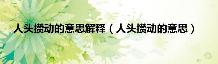 人头攒动的意思解释（人头攒动的意思）