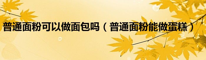 普通面粉可以做面包吗（普通面粉能做蛋糕）