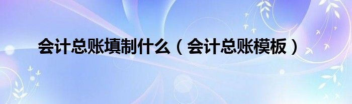 会计总账填制什么（会计总账模板）