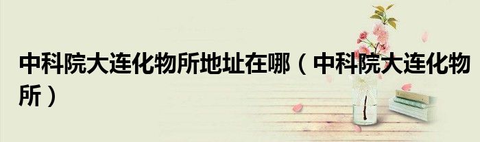 中科院大连化物所地址在哪（中科院大连化物所）