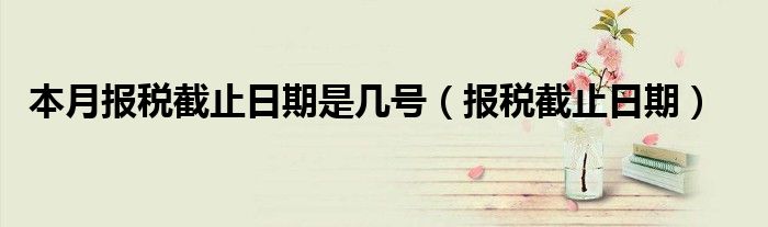 本月报税截止日期是几号（报税截止日期）