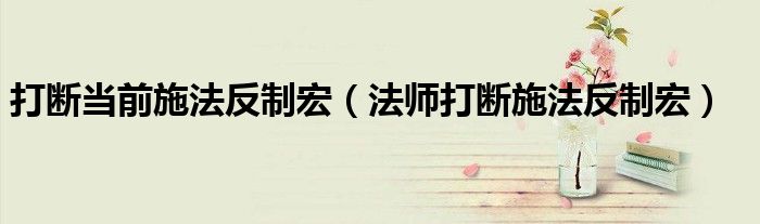 打断当前施法反制宏（法师打断施法反制宏）