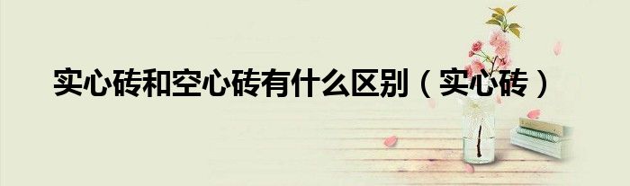 实心砖和空心砖有什么区别（实心砖）