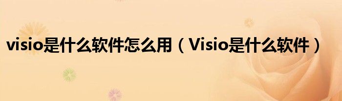 visio是什么软件怎么用（Visio是什么软件）