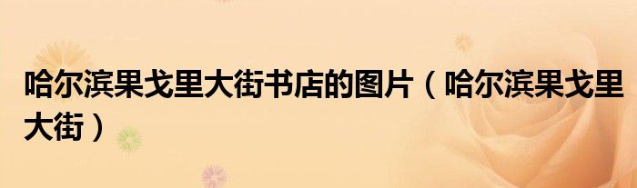 哈尔滨果戈里大街书店的图片（哈尔滨果戈里大街）