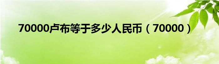 70000卢布等于多少人民币（70000）