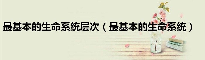最基本的生命系统层次（最基本的生命系统）