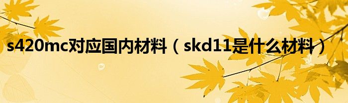 s420mc对应国内材料（skd11是什么材料）