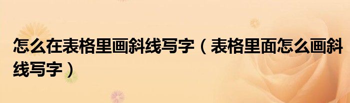 怎么在表格里画斜线写字（表格里面怎么画斜线写字）