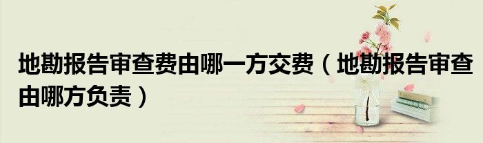 地勘报告审查费由哪一方交费（地勘报告审查由哪方负责）