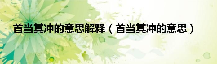 首当其冲的意思解释（首当其冲的意思）