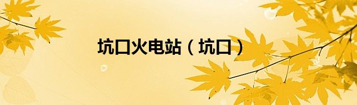 坑口火电站（坑口）