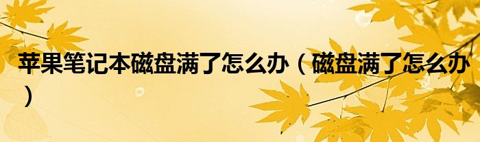 苹果笔记本磁盘满了怎么办（磁盘满了怎么办）