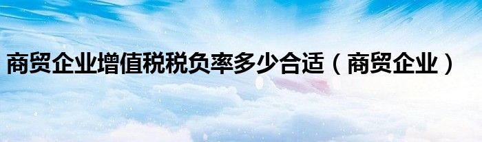 商贸企业增值税税负率多少合适（商贸企业）