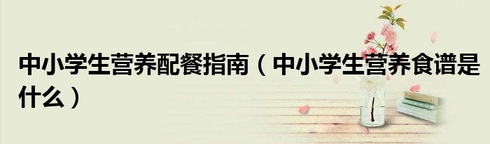 中小学生营养配餐指南（中小学生营养食谱是什么）