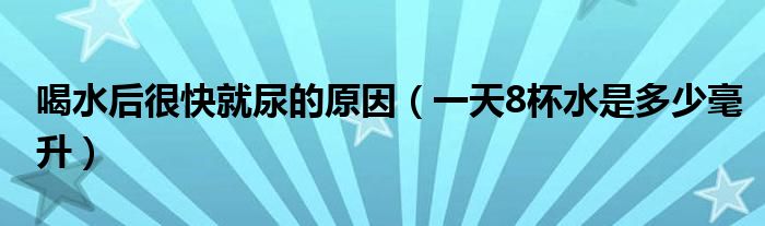 喝水后很快就尿的原因（一天8杯水是多少毫升）