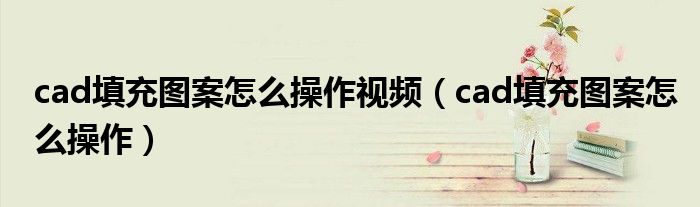 cad填充图案怎么操作视频（cad填充图案怎么操作）