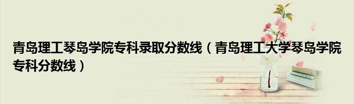 青岛理工琴岛学院专科录取分数线（青岛理工大学琴岛学院专科分数线）