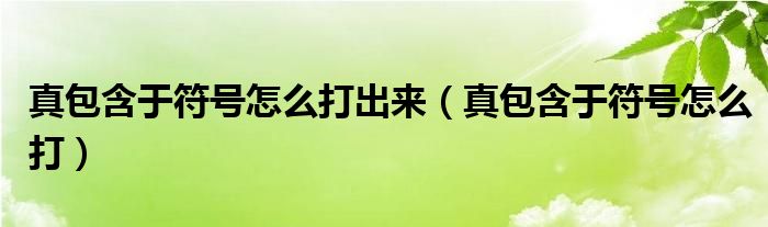 真包含于符号怎么打出来（真包含于符号怎么打）