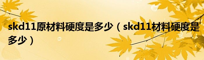 skd11原材料硬度是多少（skd11材料硬度是多少）