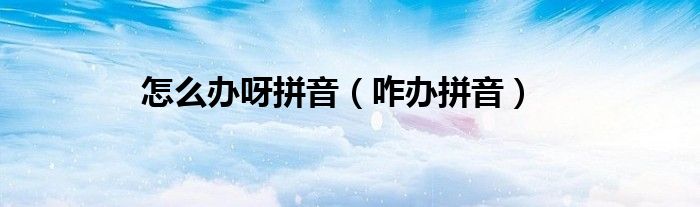怎么办呀拼音（咋办拼音）