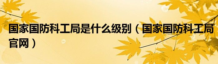 国家国防科工局是什么级别（国家国防科工局官网）