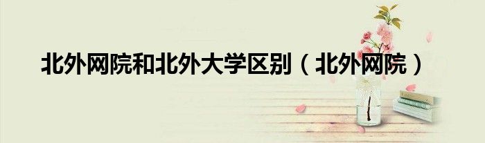 北外网院和北外大学区别（北外网院）
