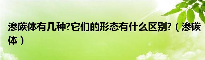 渗碳体有几种?它们的形态有什么区别?（渗碳体）