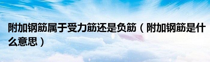 附加钢筋属于受力筋还是负筋（附加钢筋是什么意思）