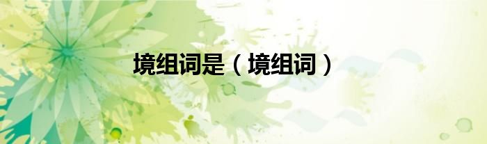 境组词是（境组词）