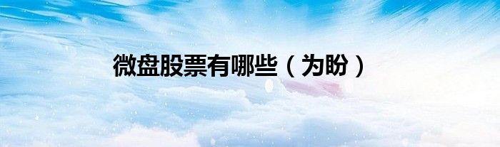 微盘股票有哪些（为盼）