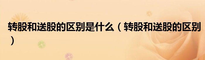 转股和送股的区别是什么（转股和送股的区别）