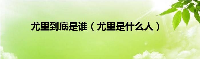 尤里到底是谁（尤里是什么人）