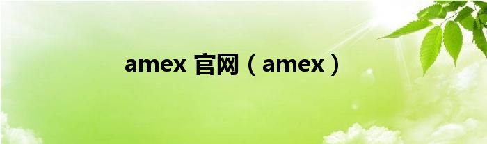 amex 官网（amex）