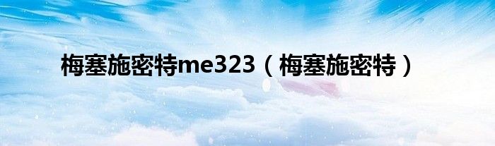 梅塞施密特me323（梅塞施密特）