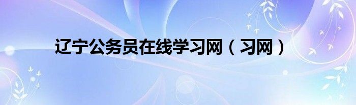 辽宁公务员在线学习网（习网）