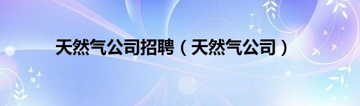 天然气公司招聘（天然气公司）