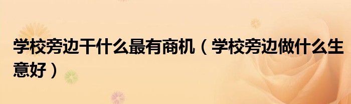 学校旁边干什么最有商机（学校旁边做什么生意好）