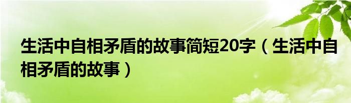 生活中自相矛盾的故事简短20字（生活中自相矛盾的故事）