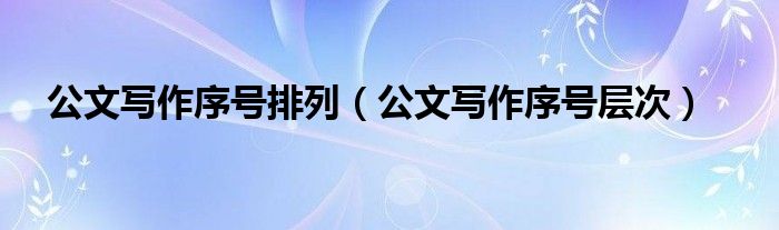 公文写作序号排列（公文写作序号层次）