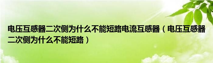 电压互感器二次侧为什么不能短路电流互感器（电压互感器二次侧为什么不能短路）