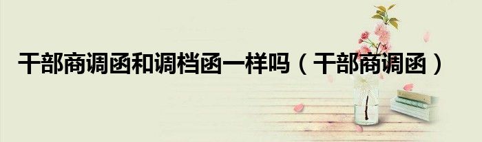 干部商调函和调档函一样吗（干部商调函）