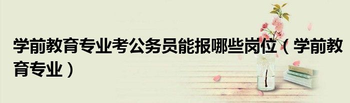 学前教育专业考公务员能报哪些岗位（学前教育专业）