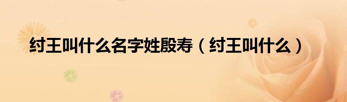 纣王叫什么名字姓殷寿（纣王叫什么）