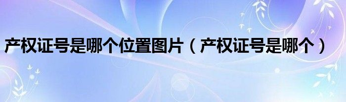 产权证号是哪个位置图片（产权证号是哪个）
